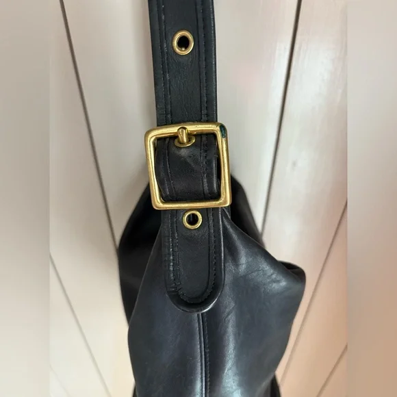 Coach 9085 XL Feed Sac Duffel Bag Black Vintage Leather 90s - Picture 7 of 14